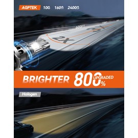AGPTEK H7 LED Headlight Bulb 24000LM H7 12V 100W 6000K Xenon White Mini Wireless Car Headlight Assemblies High/Dipped Beam Halogen Replacement Canbus with Fan Waterproof IP68, Plug and Play, 2PCS