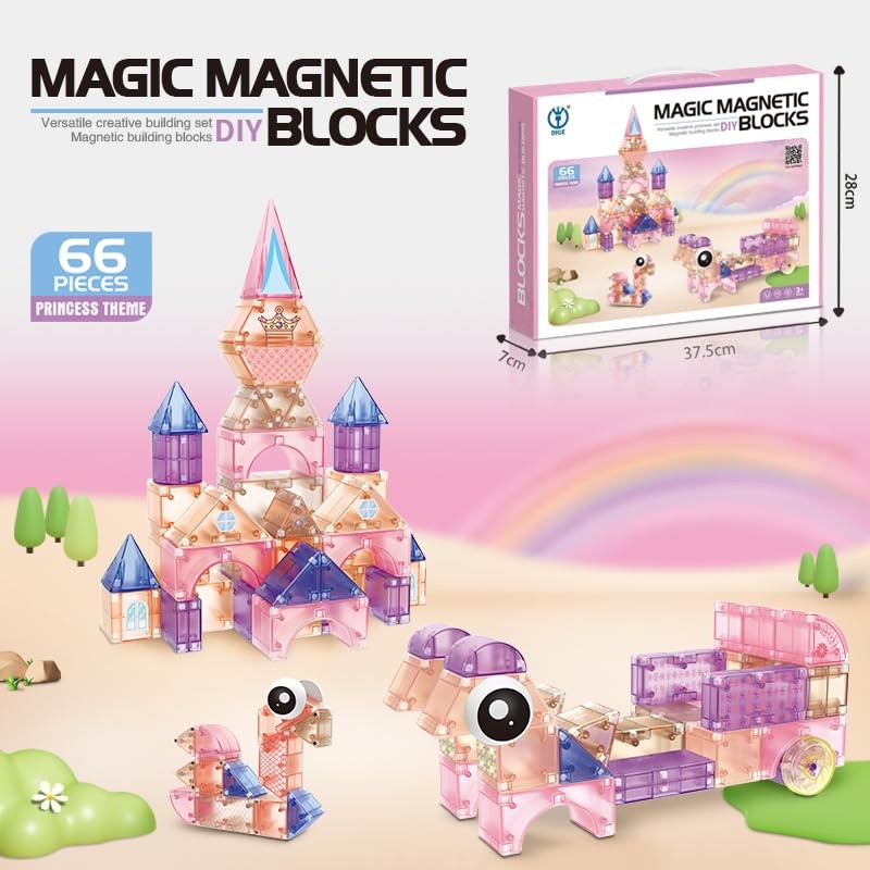 Magnetic Blocks for Toddlers Toys, 3D Translucent Magnet Building Cubes