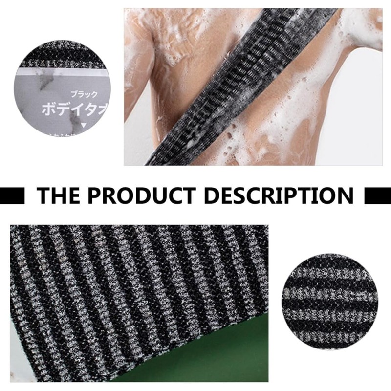 Toalla Exfoliante de Espalda de Nylon Negro Toyvian ZF2OE4330X17D