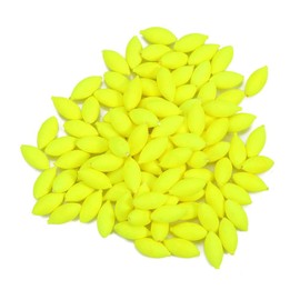 Pwshymi 100pcs Fishing Bead Glow Rig Beads Luminous Oval Shaped Fishing Beads Carp for Pool Lake River(Yellow),Plastic Fish Beads Luminous Round Oval Egg Beads Assortment Fishing Tackle Tools