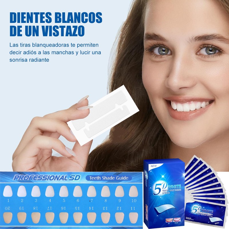 15Pares-30 Tiras Tiras Blanqueadoras De Dientes, Limpia los Dientes Efectivamente