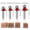 RKURCK 1/4" Shank 7-Piece Round-Over Router Bit Set - 1/8"