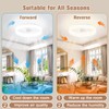 VOLISUN Low Profile Ceiling Fans with Lights and Remote,15.7in Modern