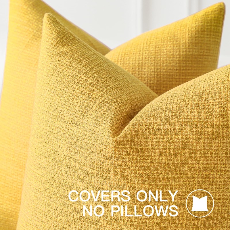 Artscope Linen Cushion Covers Set of 1 Decorative Square Pillowcase