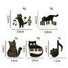 5pc Cartoon Black Cat Piano Notes Alloy Enamel Lapel Pin