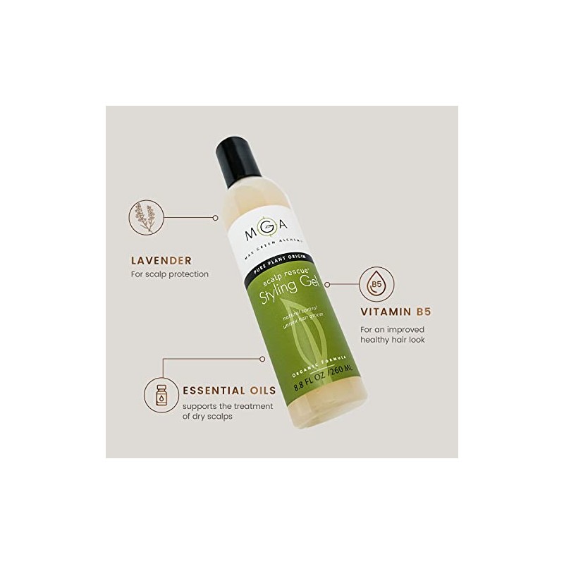 Max Green Alchemy Scalp Rescue Styling Gel, 8.2 Fluid Ounce