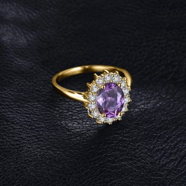 JewelryPalace Princess Diana Kate Middleton Gemstone Emerald Sapphire Topaz Amethyst Citrine Garnet Peridot Ruby Rings Engagement Ring Promise Ring Silver 925 Women's Jewellery Rose Gold Gold,