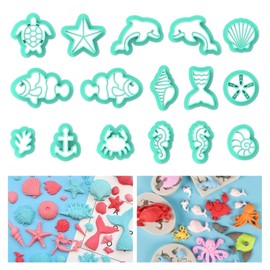 ORIGACH 16 Pcs Ocean Animal Clay Cutters, Dolphin Seahorse Starfish Polymer Clay Cutter for Earring Making Sea Animals Clay Cutters for Jewelry Making