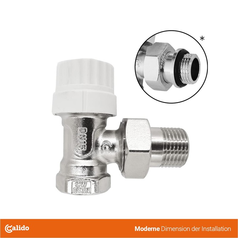 Calido Angle Thermostat Set Thermostat Head with M 30 x
