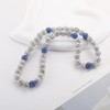 SKQIR Baseball Rhinestone Necklace for Men & Boys, Blue, Zinc,