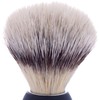 Plissson Classic Shaving Brush with Black Handle and White Fibre