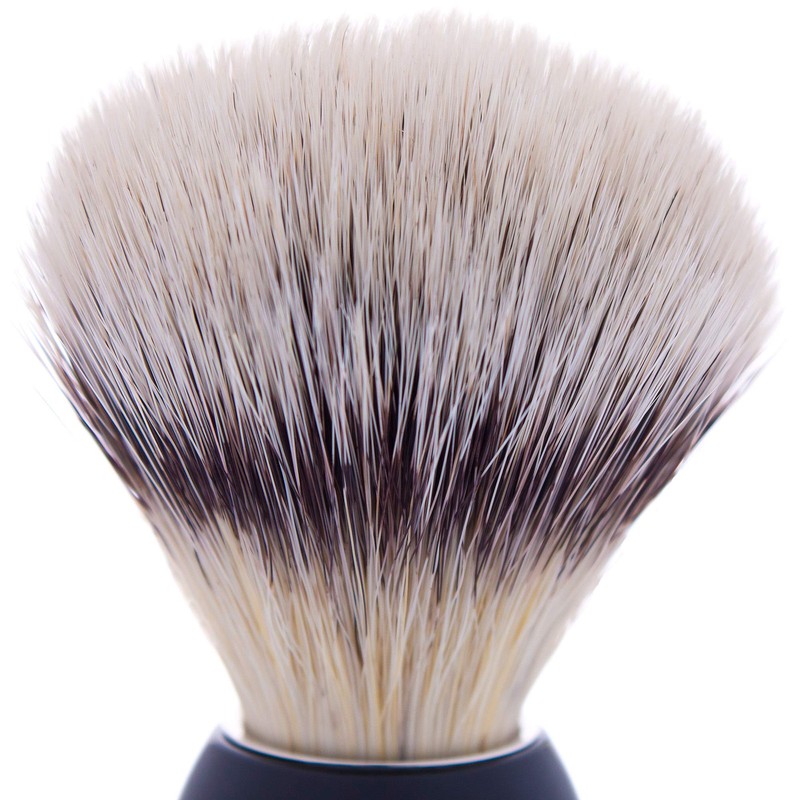 Plissson Classic Shaving Brush with Black Handle and White Fibre