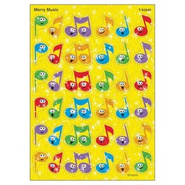 Trend Merry Music Sparkle Stickers, Classroom Incentives, 72 Count