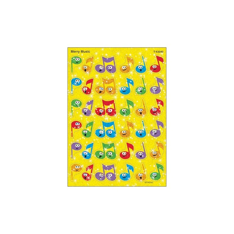 Trend Merry Music Sparkle Stickers, Classroom Incentives, 72 Count