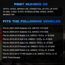 YOMALL 5PCS UF575 Ignition Coils Ignition Coils Pack Fits for Jetta 2005-2018, for Beetle 2006-2019, for Golf 2010-2014, for 2012-2013 TT RS Quattro, 2007-2014 Gallardo 2.5L 5.0L, Aftermarket Parts