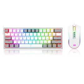 Redragon - RD-S131 Wired Combo Wired 60% Mechanical Keyboard + Wired Gaming Mouse max 12400DPI Combo Red Mechanical Switches - Full Key Anti-ghosting - RGB Backlighting