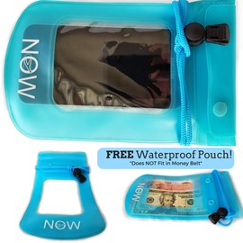 Explore Now Hidden Travel Money Belt + Phone Pouch. RFID Fanny Pack, Passport Holder, Wallet (Caribbean Blue)