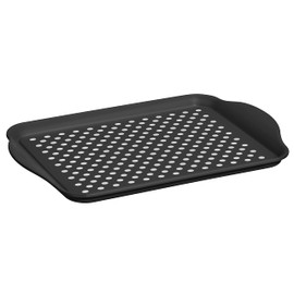 Oggi OGGI Anti Slip Serving Tray with Handles- Black Rectangle Tray - Ideal Tray for Eating, Breakfast Tray, Food Tray, Appetizer Tray, Serving, 17.5 x 11.5 (5504.3)