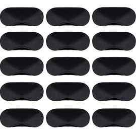 15 Pack Eye Sleeping Blindfold Soft Eye Shade Cover with Nose Pad and Adjustable Strap for Travel Sleep, Black