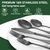 60-Piece Black Silverware Set with Organizer, AIVIKI Stainless Steel Flatware