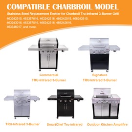 KEESHA G533-2200-W1 Stainless Steel Cooking Grates Replacement Emitter for Charbroil Tru-Infrared 3-Burner Grill 463242515 463367016 463242516 466242515 466242615 463243016 463367516 466242516
