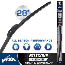 PEAK Silicone Platinum 28" Front Windshield Wiper Blade, Replacement Windshield Wiper Blade with Universal Connector, Pack of 1