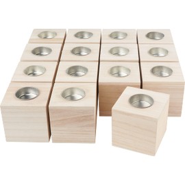 15 A Tea Light Holder 8 cm Hanging Wooden Decorations/VBS Wholesale Pack for Arts and Crafts