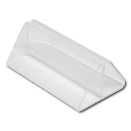 EPOSGEAR 100mm Menu Show Card Acrylic Name Place Table Sign Display Stand Holders - Perfect for Shops, Restaurants, Bars, Weddings, Parties etc (Clear, 1 Holder)