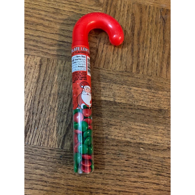 Unbranded Christmas Candy Cane Filled With Chocolate Lentils-BRAND NEW-SHIPS SAME