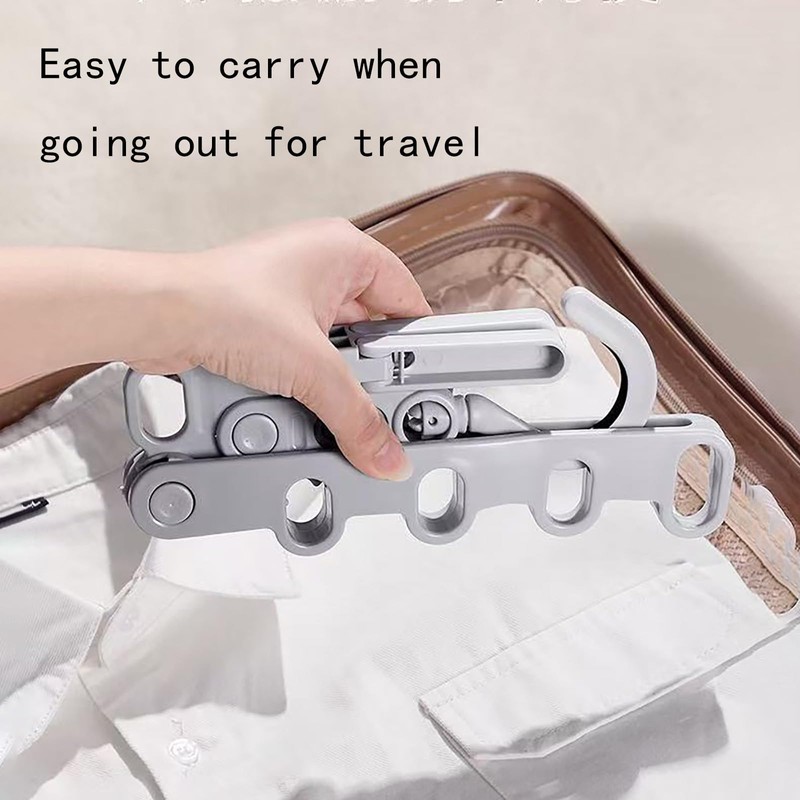 Portable Travel Clothes Hangers, 1Pcs Folding Drying Rack 5Pcs Foldable