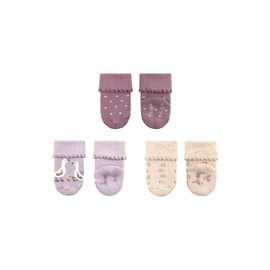 Sterntaler Girls' Baby Socks 3 Pairs Geese, Mauve