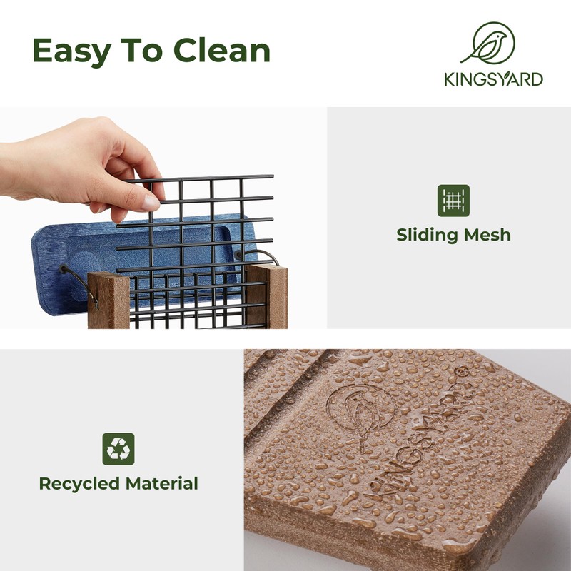 Kingsyard Recycled Plastic Suet Bird Feeder, Tail Prop Suet Feeder