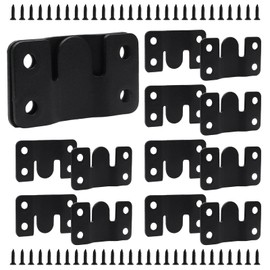Opfiue 20 PCS 2.13×1.18inch Flush Mount Bracket, Stainless Steel Interlock Hanging Buckle Wall Mounting Brackets, Picture Hanger Cleat for Home Decor/DIY Enthusiasts with Screws