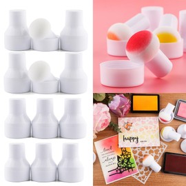 Briartw 12 Pcs/Pack Paper Pouncers for Card Making,Ink Applicator with Storage Cases,White Inking Sponge are A Tool for Direct Ink Application On Intricate Die Cuts, Stencils,for Ink Blending