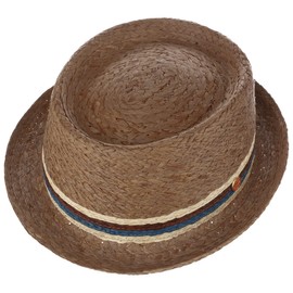 Mayser Gareth Pork Pie Straw Hat Pork Pie Hat Sun Hat Summer Hat Porkpie Men - Made in the EU Summer Spring Summer, brown, M