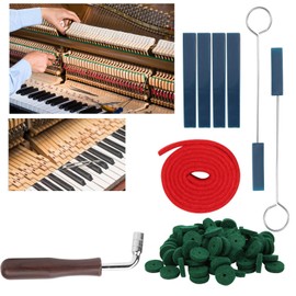Piano Tuning Tools, Piano Tuning Lever Tools Professional Portable Rubber Silent Stick Tape Felt Accessories Set Piano Tuner Hammer Mute Kit Tools for Piano
