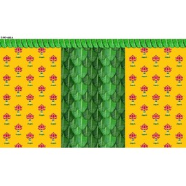 Decorative Backdrop Cloth Lotus Flower with Green Leaf Design Backdrop Curtain Cloth Hanging on Wall for Indian Traditional Navratri Festival Background Pooja Decoration (Size: 96 x 60 inches