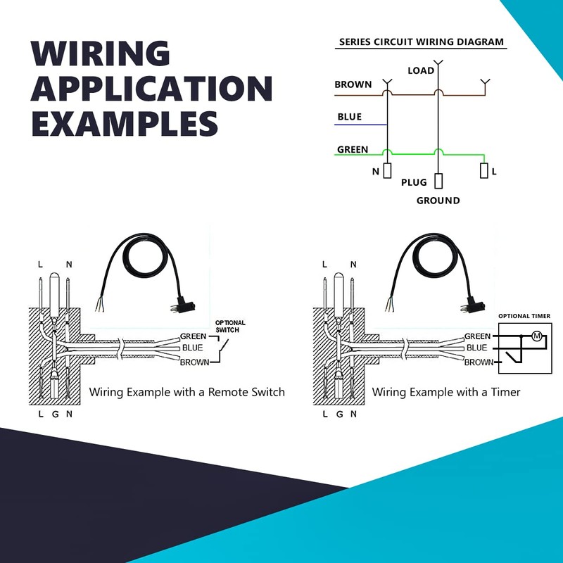 Piggyback Power 3W Cord End Plug 6 ft for Timer,