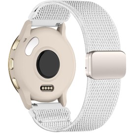 EverAct 22mm Nylon Magnetic Watch Band Compatible with Garmin Venu 3 45mm/Venu 2/Vivoactive 4/Forerunner 265/255/255 Music,Loop Magnetic Easy Buckle Adjustable Elastic Strap Replacement for Women Men