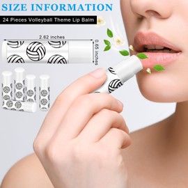 Heigble 24 Pcs Volleyball Lip Balm for Volleyball Team Gifts Sports Moisturizing Jasmine Taste Lipstick for Women Players Sports Fans Party Favors Supplies