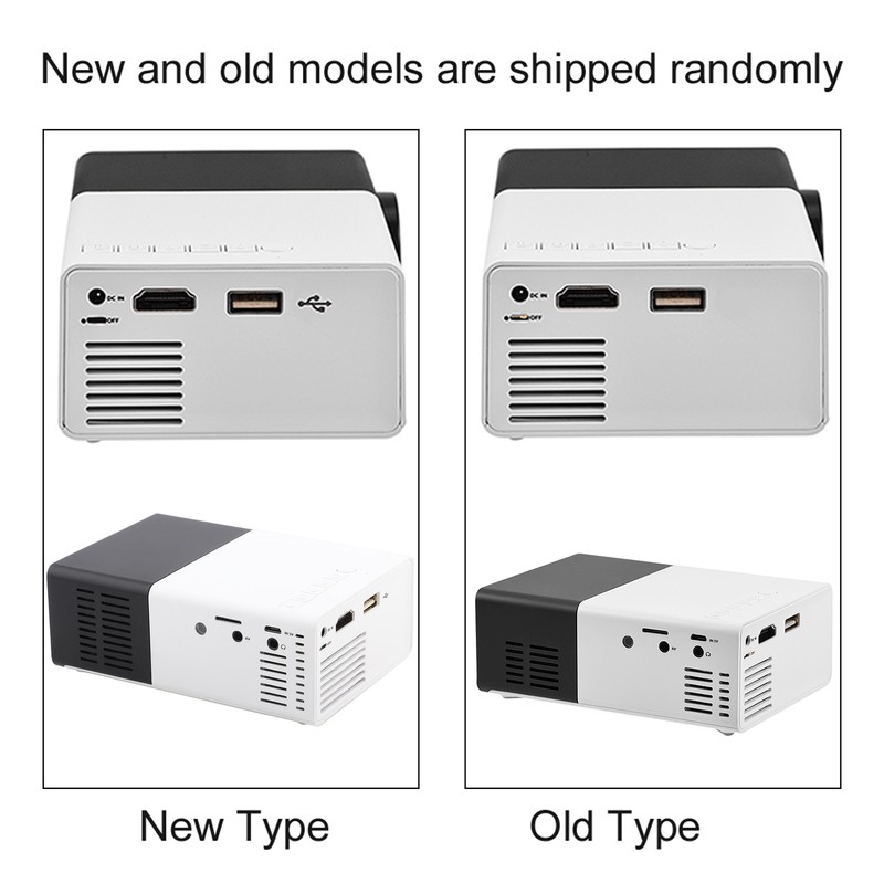 Mini Stylish Home Theater Portable LED Projector Multimedia Player Black