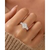 RoseShadow Sterling Silver Moissanite Clover Rings for Women Lucky Rings