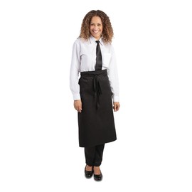 Whites Chefs Clothing Regular Waist Apron, Black, Material: Polycotton, Measurements: 915(W) x 762(L)mm, FA968