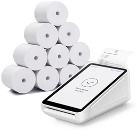 OTPOS 10 Rolls for Square Terminal Printer Paper, 2-1/4"W x 75'L with 48gsm Heavy Paper