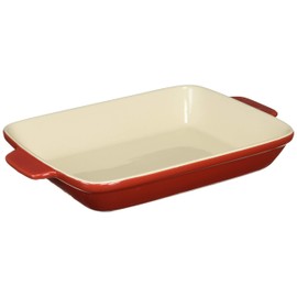 Pearl Metal L-1825 Square Plate, 10.2 x 7.9 inches (26 x 20 cm), Heat Resistant, Red, Oven Chef