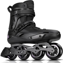 Professional Inline Skates for Women Men, COSMOID Roller Blades Adult Male Female, Size 5-13，Professional Fitness Roller Skates Blades for Unisex (Black, USM5-6/USL5.5-6.5)
