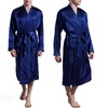 Nuofengkudu Unisex Bathrobe Satin Long Kimono Dressing Gown Lightweight Sauna