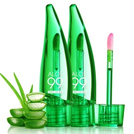 EONFAVE 2 Stück Aloe Vera Lip Oil, Magischer Farbwechsel Lipgloss, Lang Anhaltender Feuchtigkeitsspendendes Aloe Vera Lippenöl, Durchsichtig Glänzen und Befeuchten Lipgloss Mit Volumeneffekt, 10ML