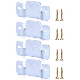 QWORK® 4 Pcs Interlocking Sofa Connectors Flush Mount Brackets Galvanized Iron Couch Connector Corner Couch Bracket with Screws (96 x 46 mm)