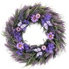 18 inch Spring Lavender Wreaths for Front Door with Lights